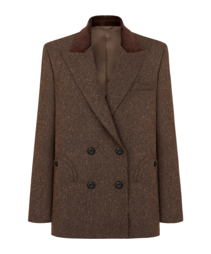Blazé Milano Winibelle Nightbreak Wool-blend Blazer In Brown
