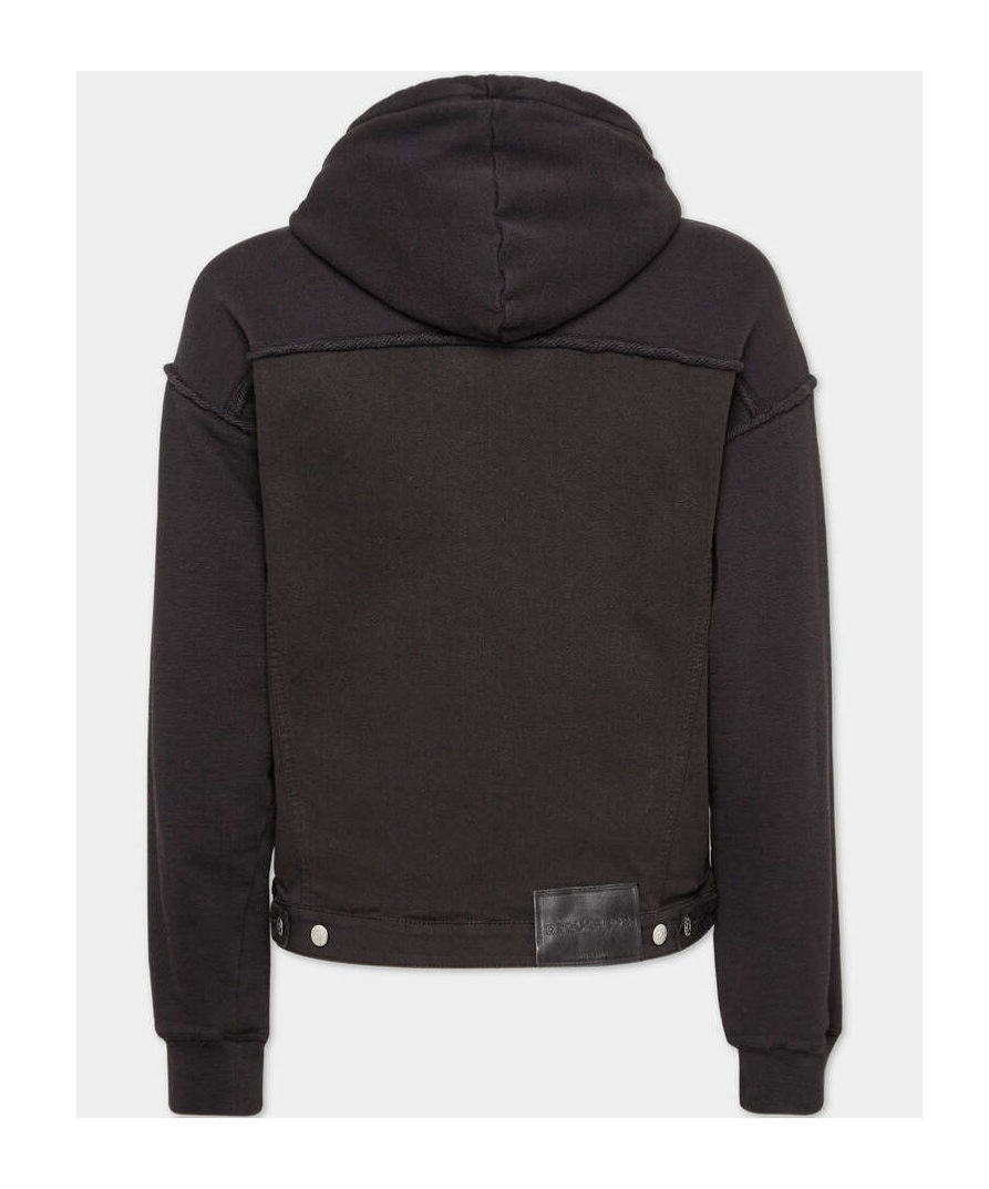 Dsquared2 Ayered-hood Denim Jacket In Black