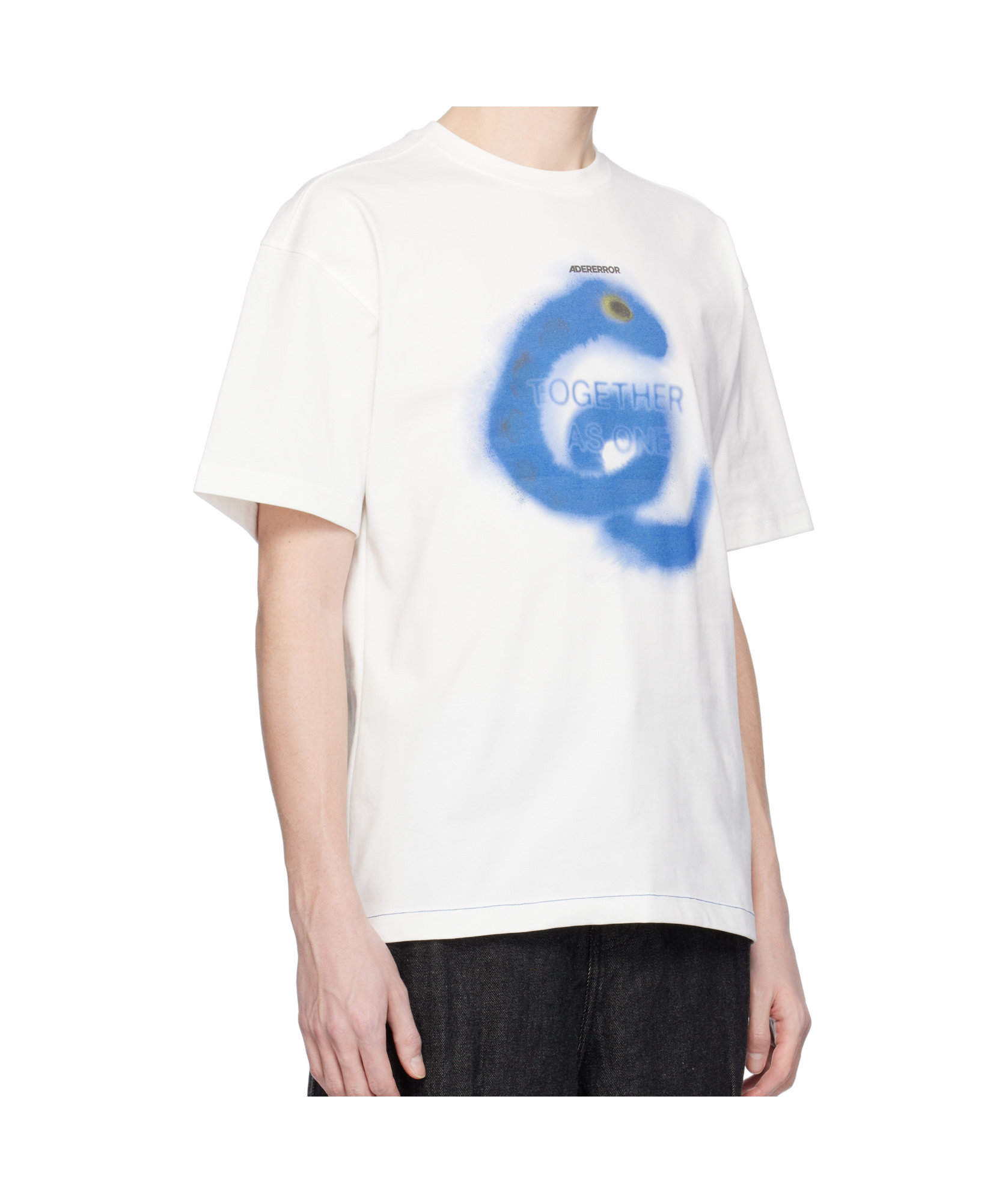 Ader Error Round Neck Short Sleeve T-shirt In White