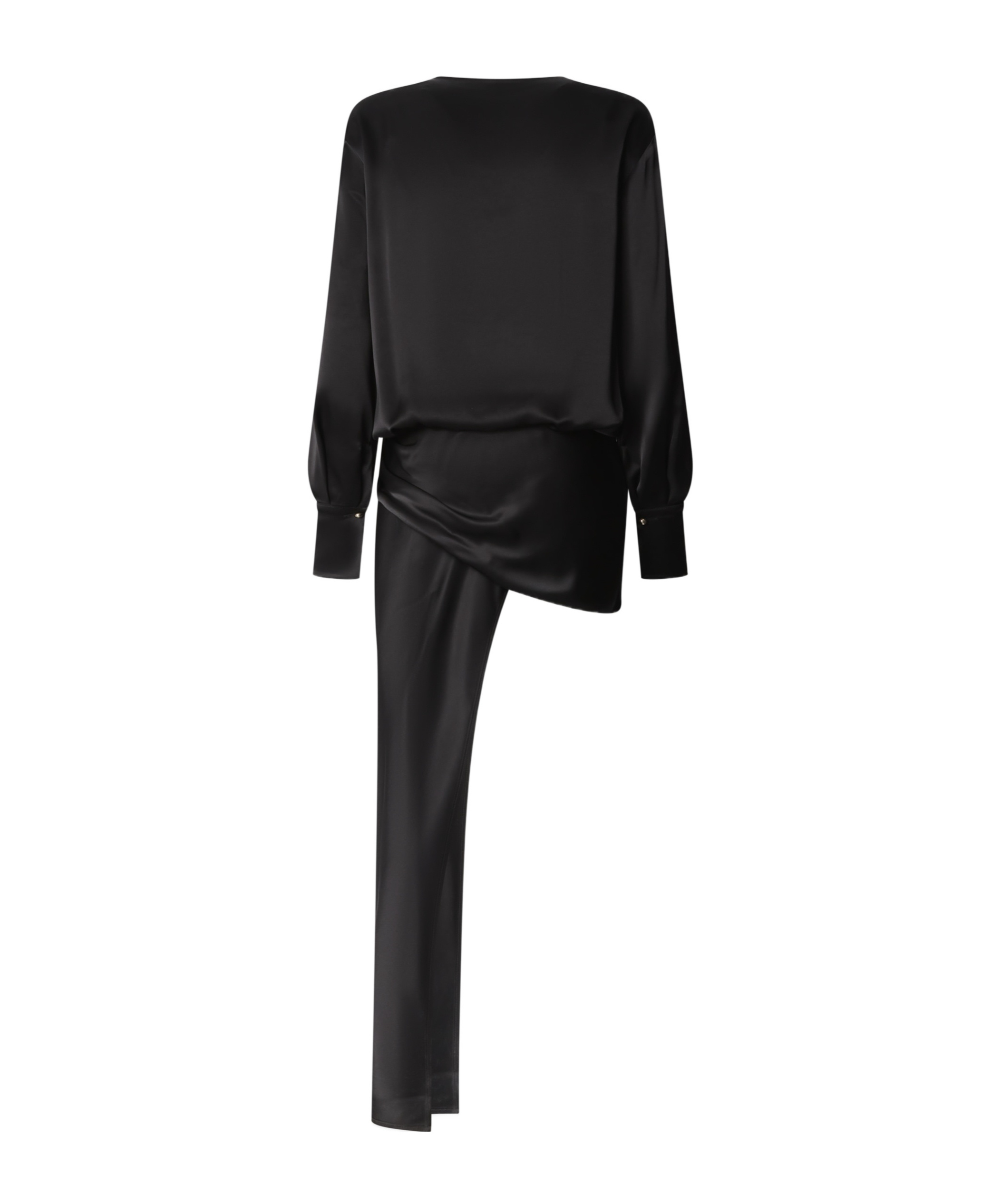 Pinko Asymmetric Draped Mini Dress In Black