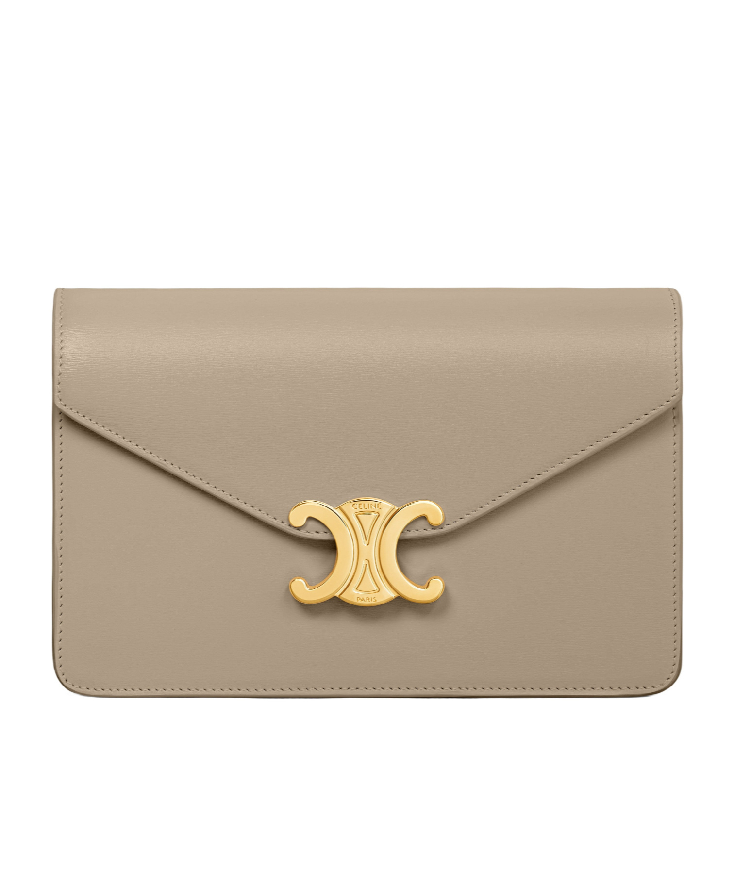 Celine Wallet On Chain Margo In Shiny Calfskin In Neutral