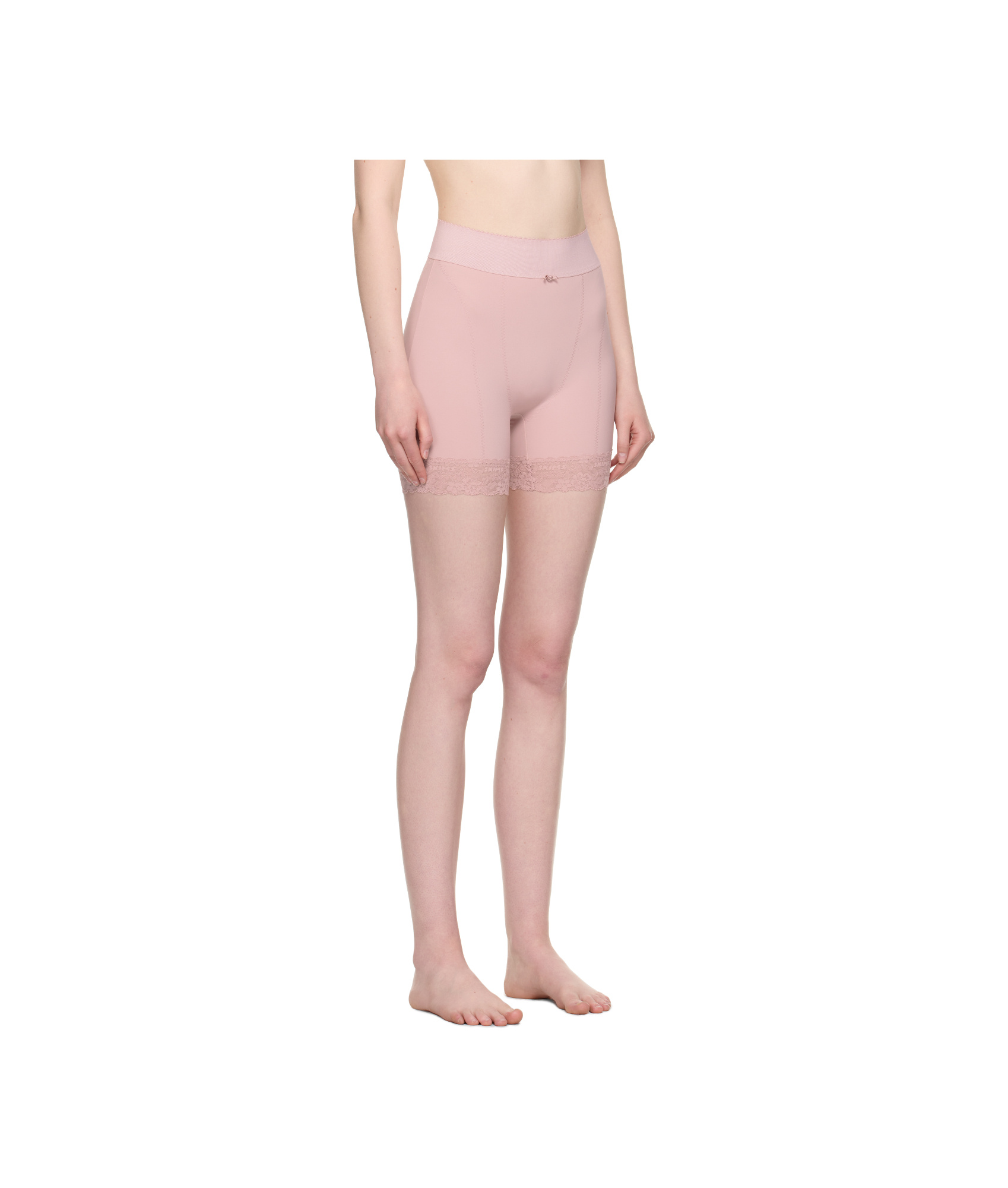 Skims Pink Vintage Shapewear Mid Thigh Shorts In Pink
