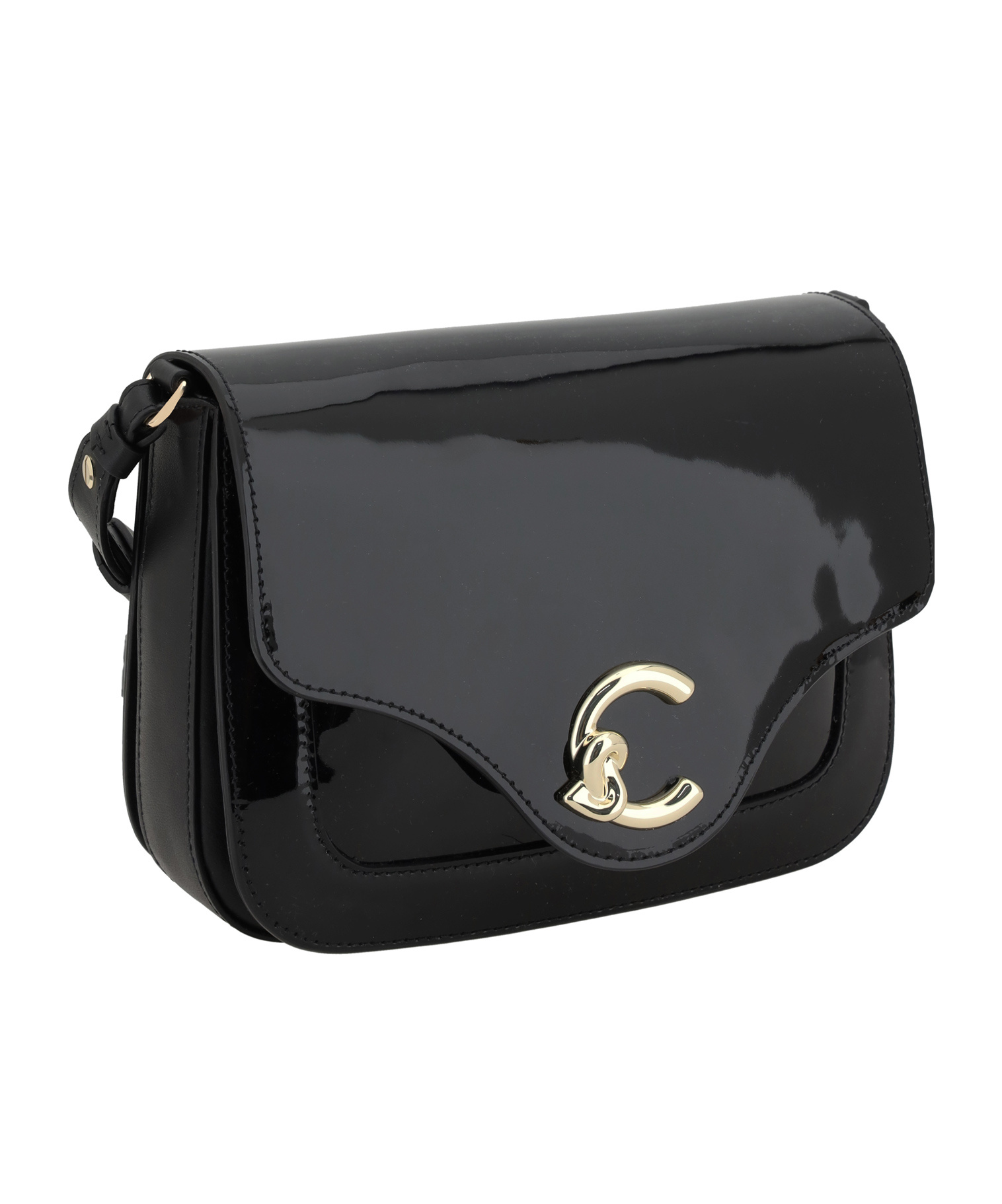 Coccinelle C-me Patent Shoulder Bag In Black