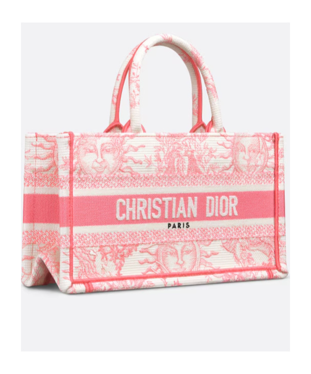 Dior Book Canvas Tote In Pink