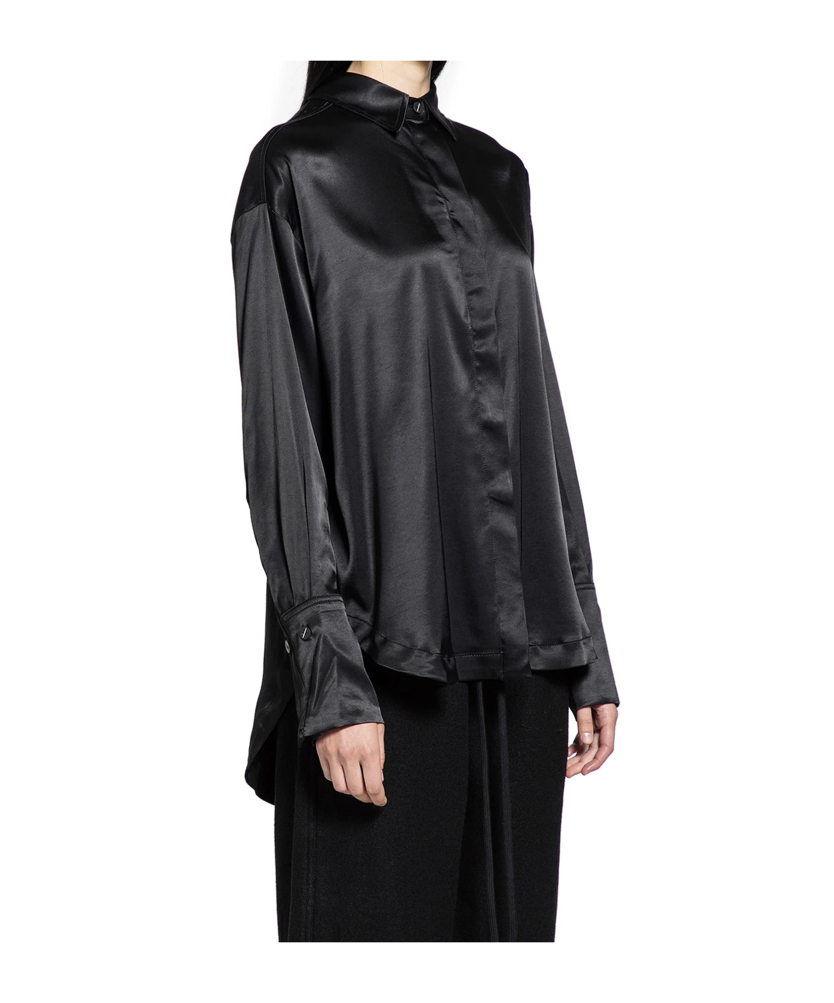 Thom Krom Satin Shirt In Black