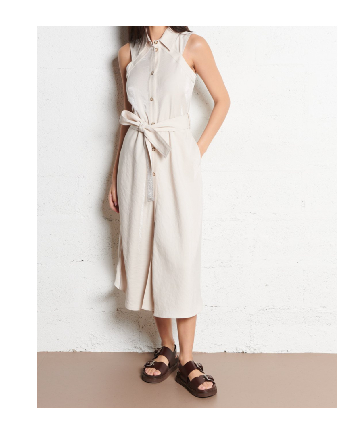 Shop Liu •jo Panelled Midi Dress In White