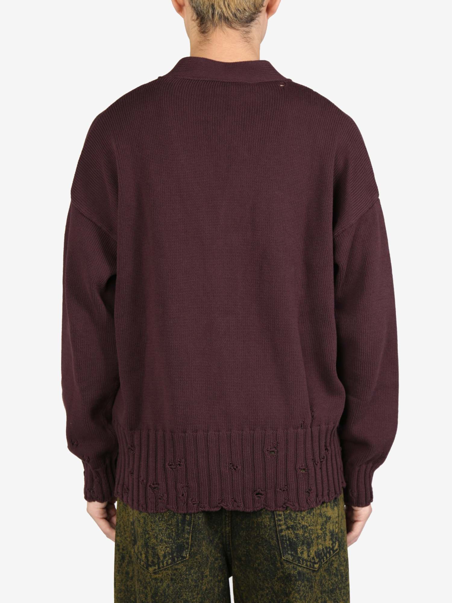 Marni Button V-neck Cardigan In Red