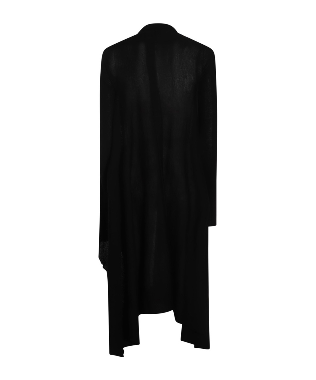 Rick Owens Wrap Ribbed Cardigan In Black
