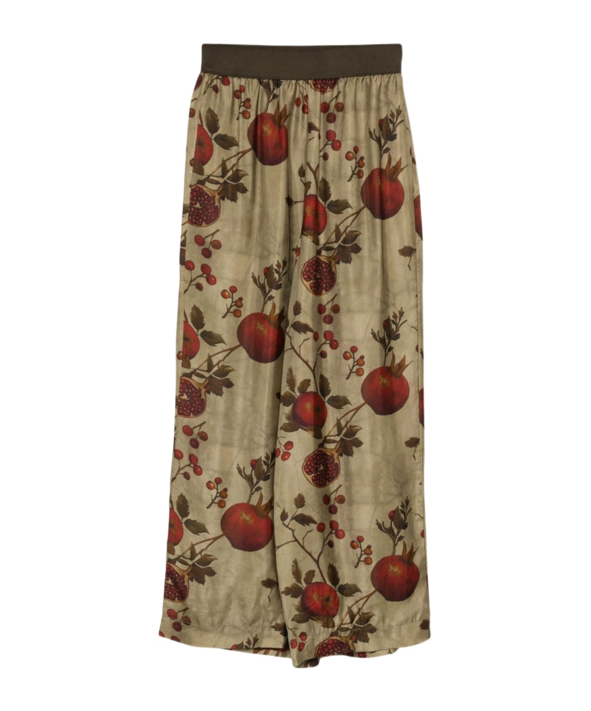 Uma Wang Pomegranate-print Elastic-waist Trousers In Brown