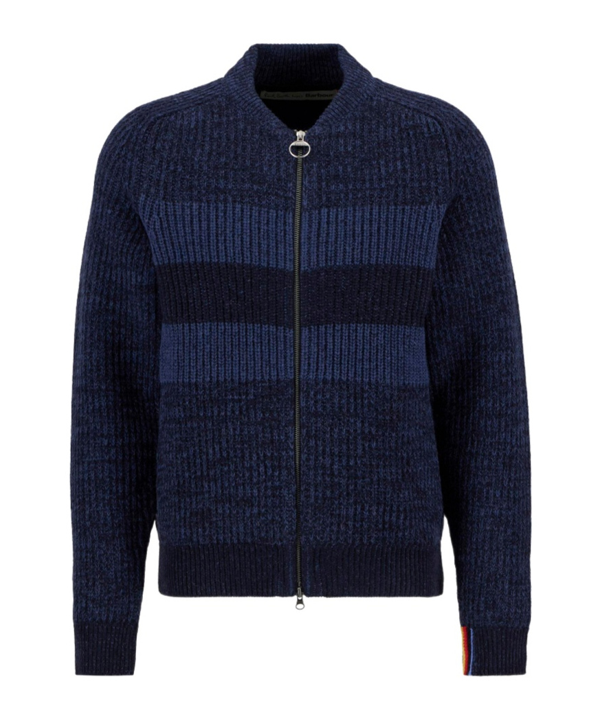 Barbour X Paul Smith Bomer Cardigan In Blue