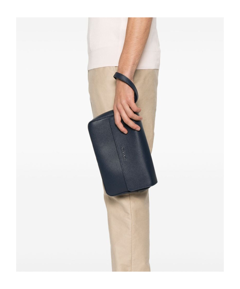 Orciani Logo Clutch In Navy