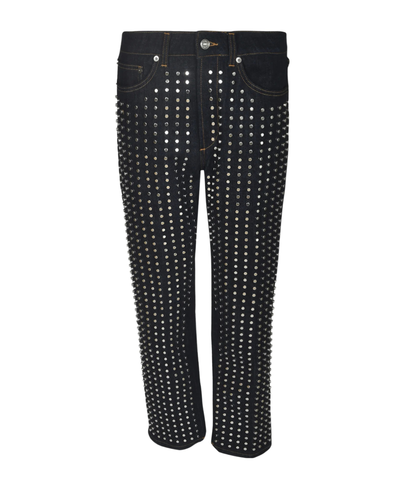 Dondup Denim Trousers With Rivets In Black