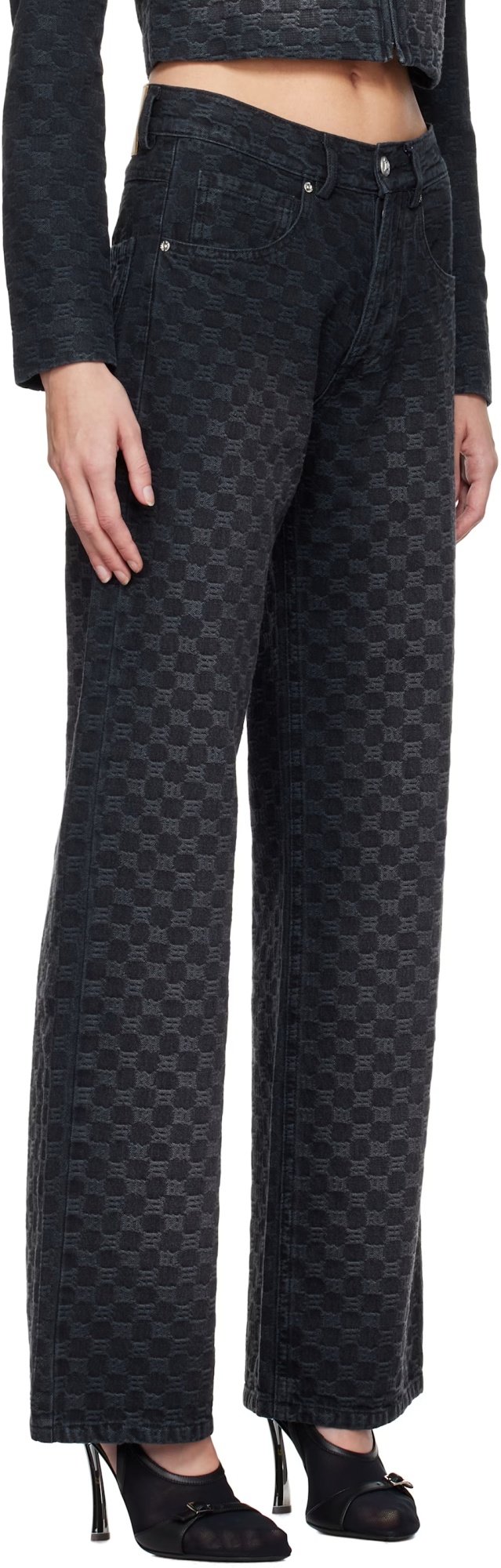 Misbhv Jacquard Monogram Jeans In Black