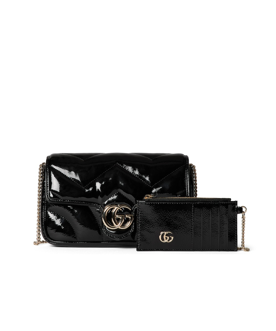 Shop Gucci Small Marmont Crossbody Bag In Black