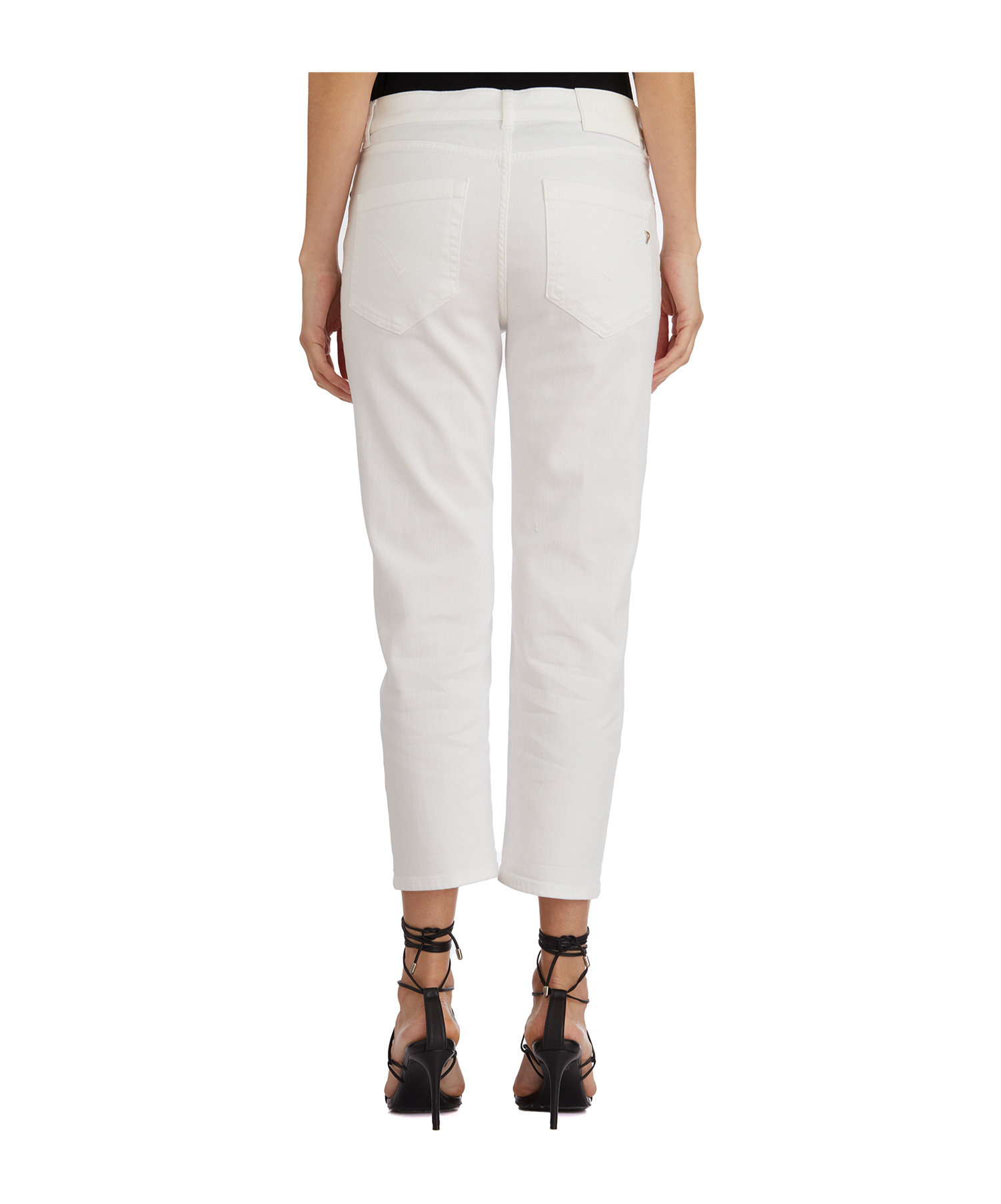 Dondup Cropped Cotton-blend Denim Jeans With Button Detailing