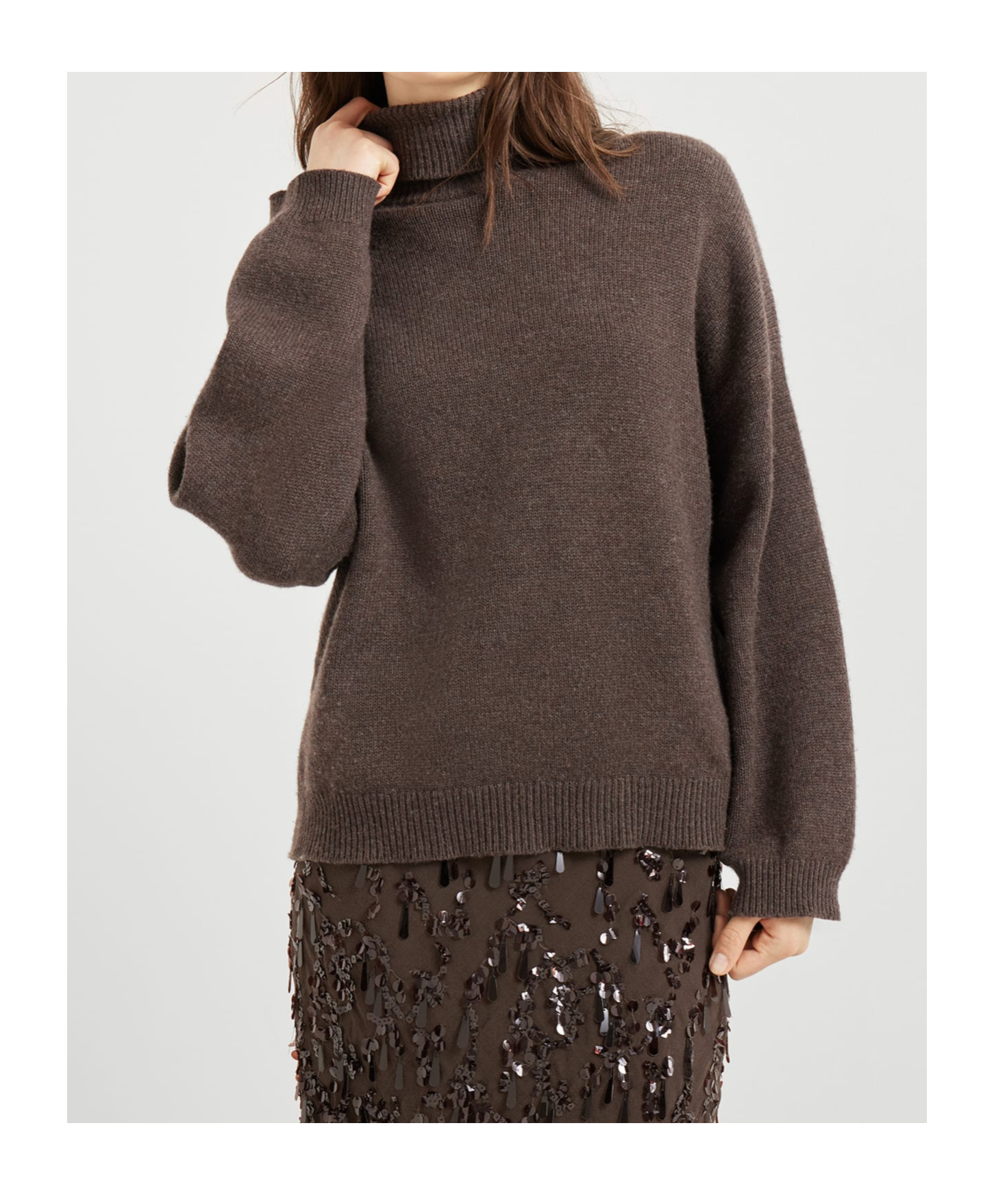 Brunello Cucinelli Turtleneck Cashmere Sweater In Purple