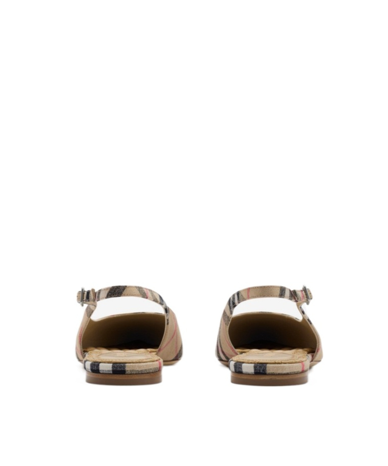 Burberry Check Birdie Slingback Ballerina Flats Women