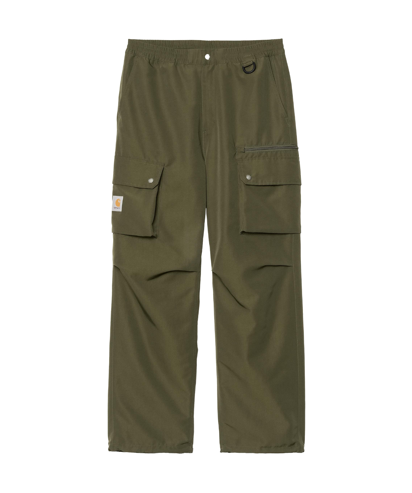Carhartt Irwin Pant With Elastic Waistband And Cargo Pockets In Green