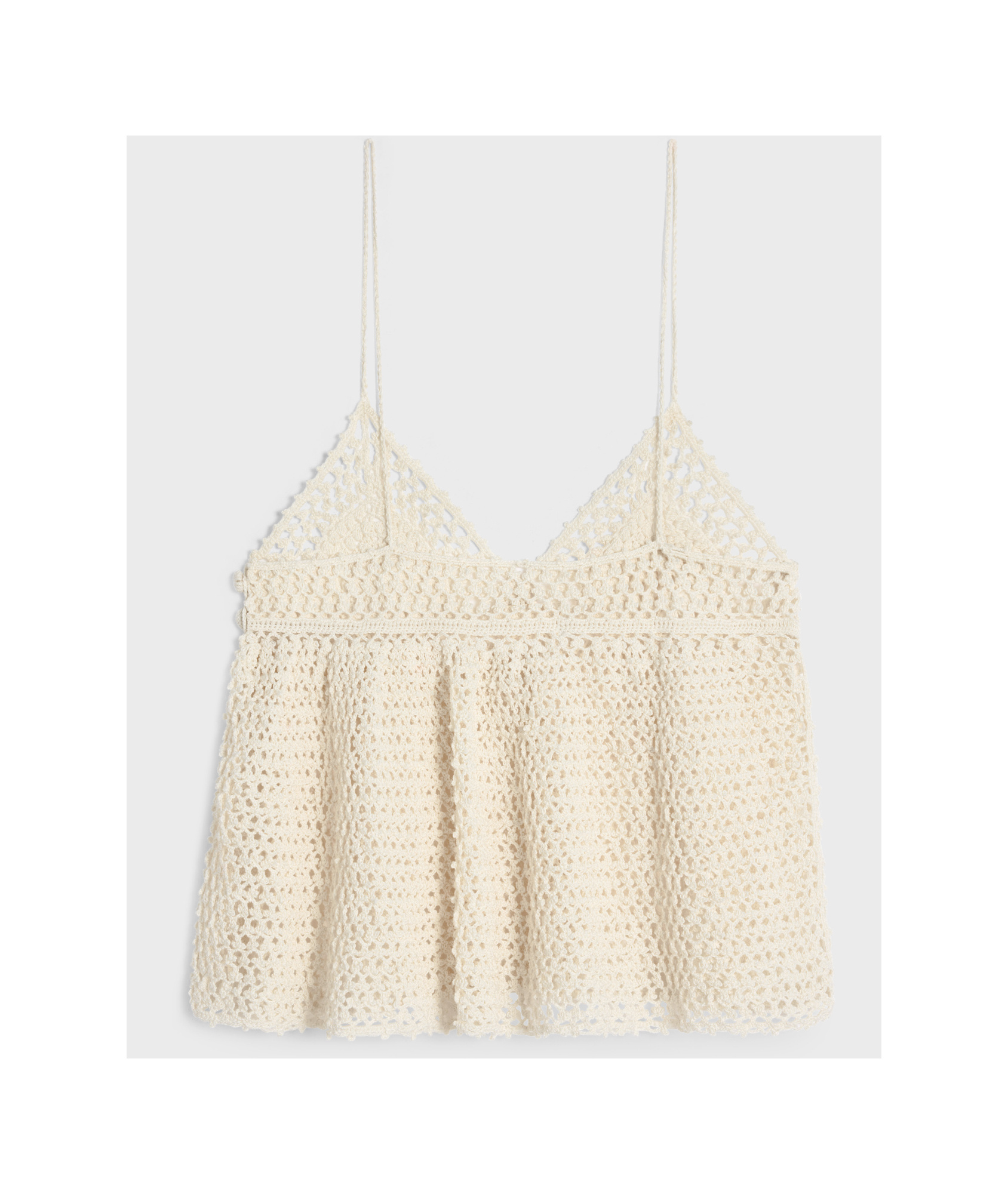 Celine Top With Thin Straps In Crochet Cotton In Nude