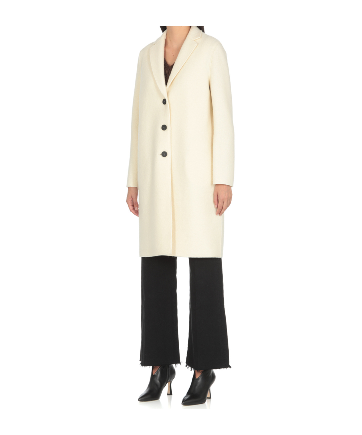 Harris Wharf London Wool Single-breasted Coat In White