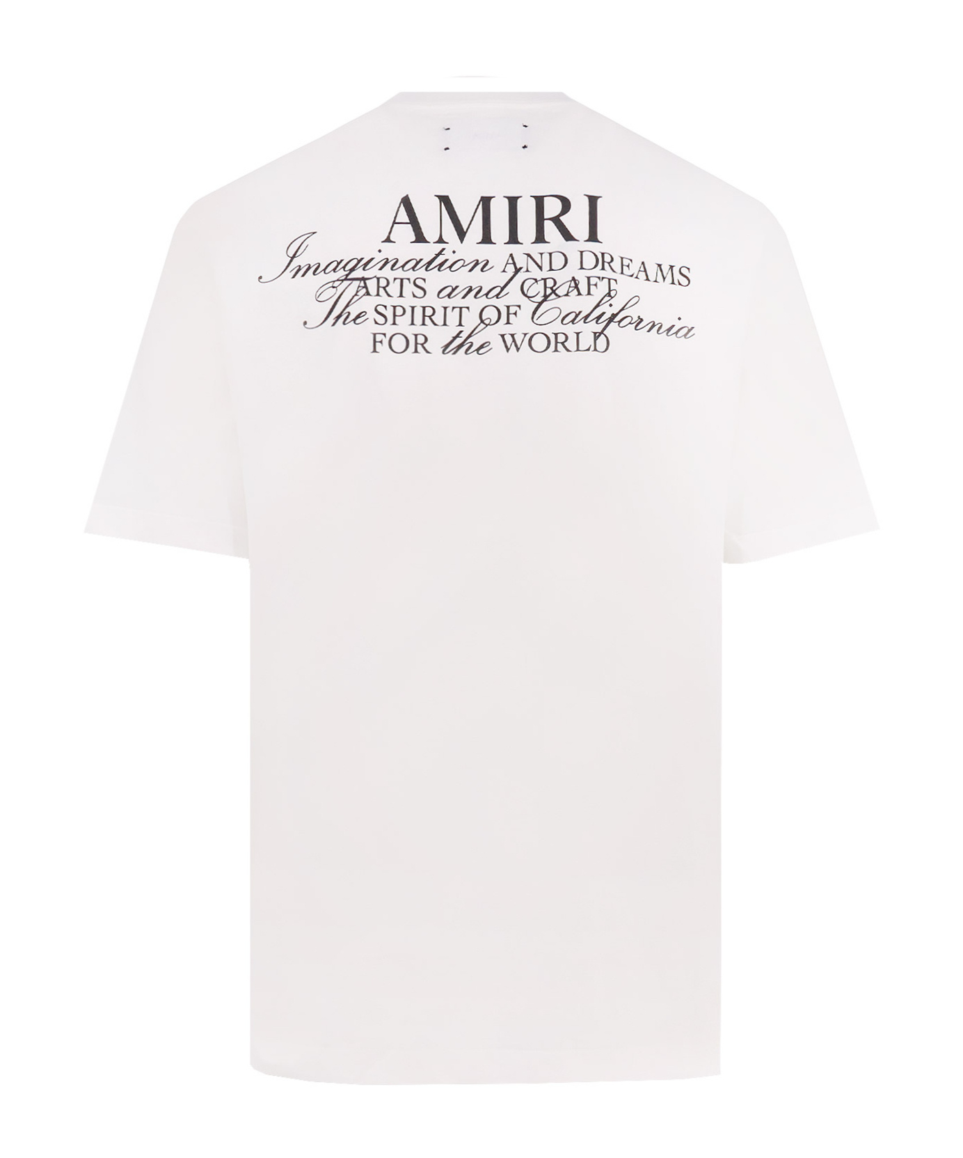 Amiri Black Crewneck T-shirt With Logo Lettering On Front And Rear In White