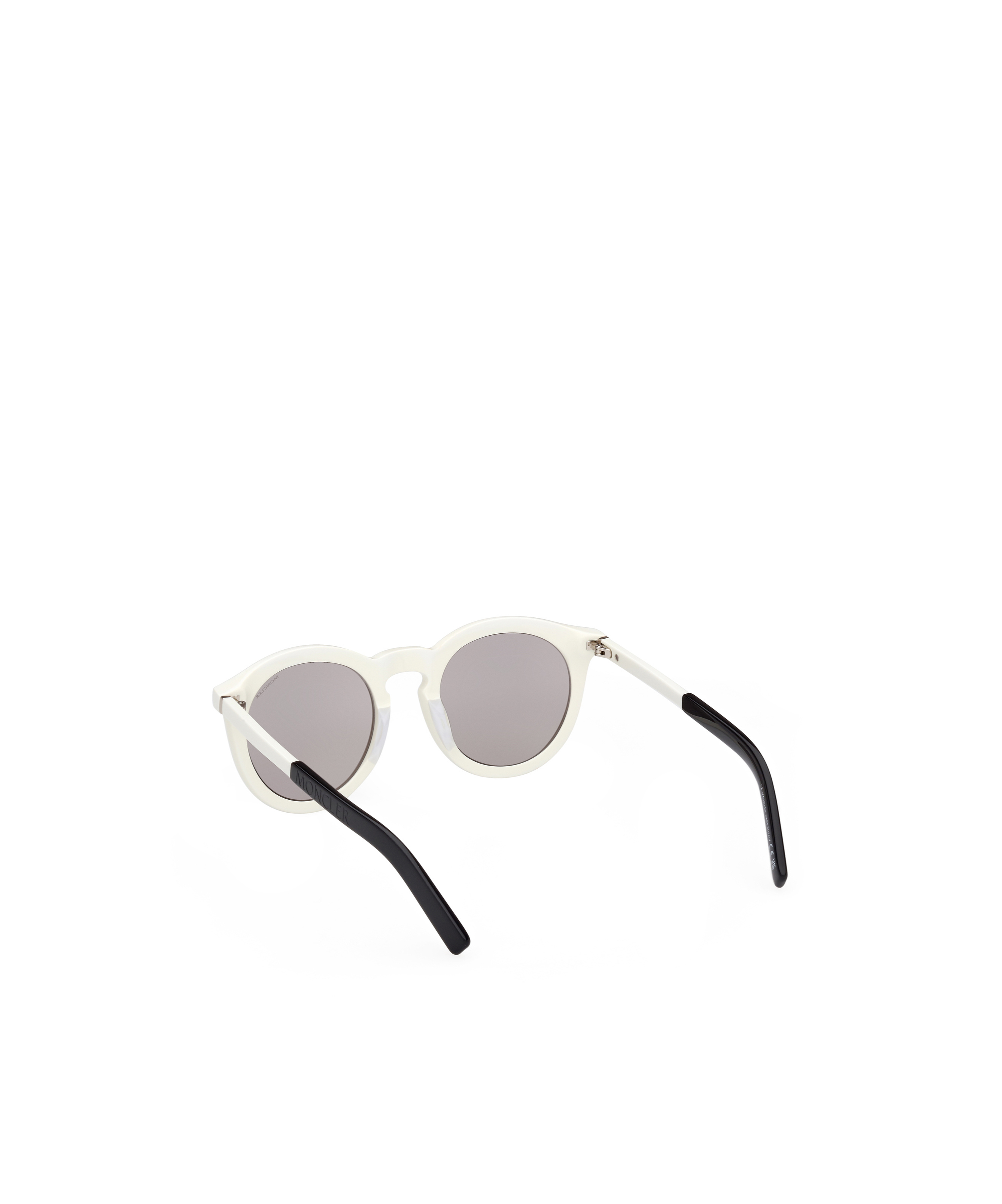 Moncler Logo-debossed Round-frame Sunglasses In Gray