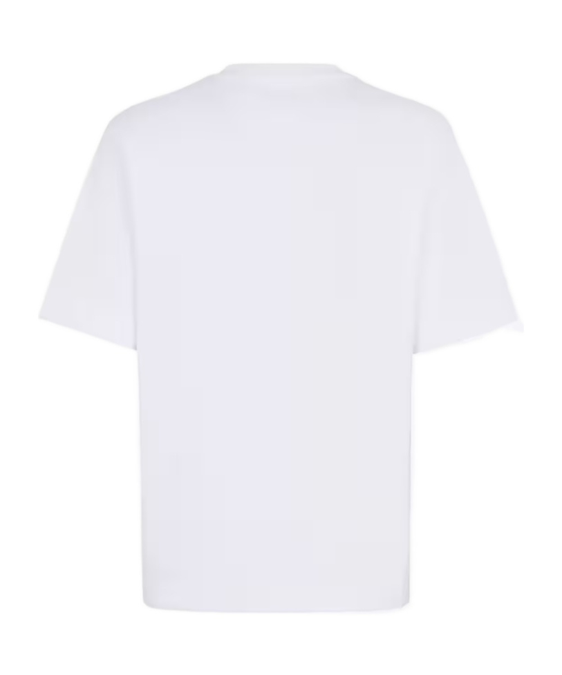 Fendi Ff-plaque Cotton T-shirt In White