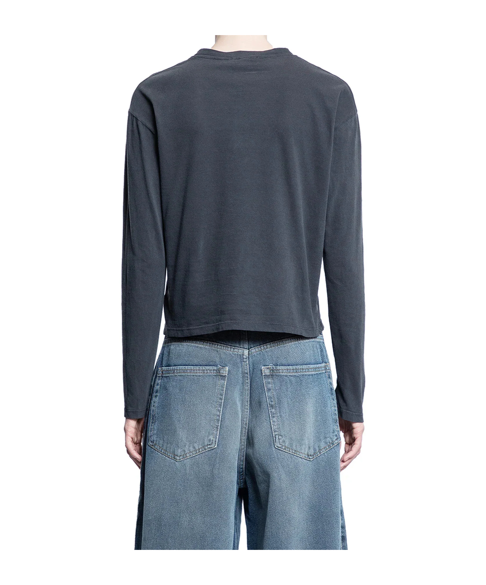 James Perse Round Neck Long-sleeved T-shirt In Black