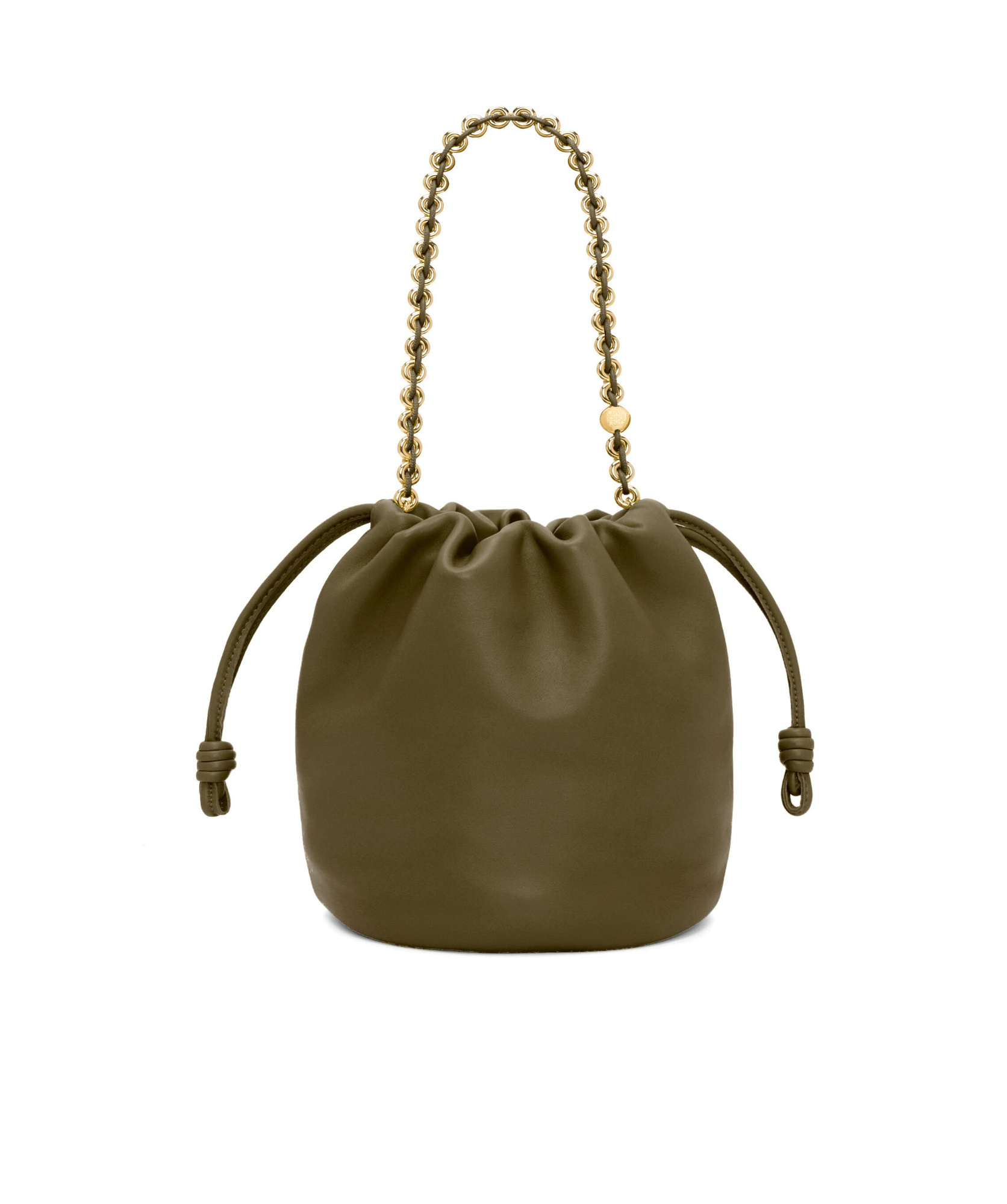 Shop Loewe Flamenco Purse Bucket Bag In Mellow Nappa Lambskin In Green