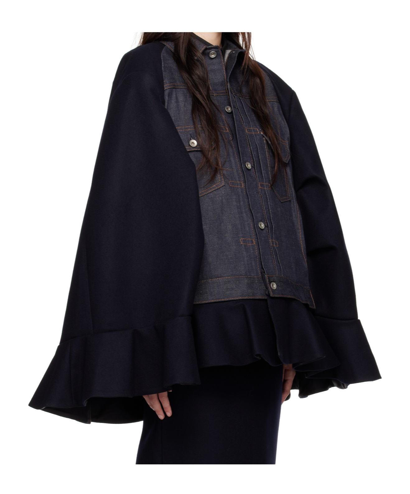 Sacai Panelled Jacket In Black