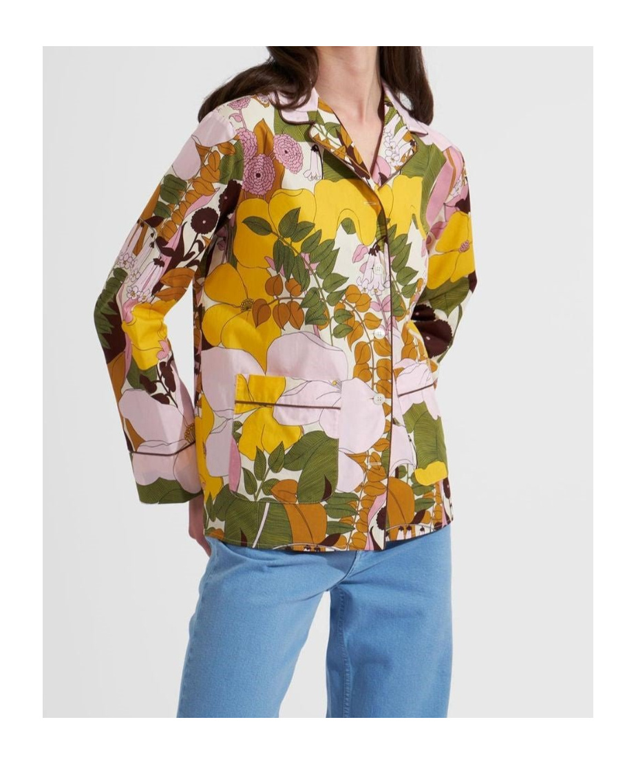 La Doublej Hammock Floral-print Cotton Shirt In Multi