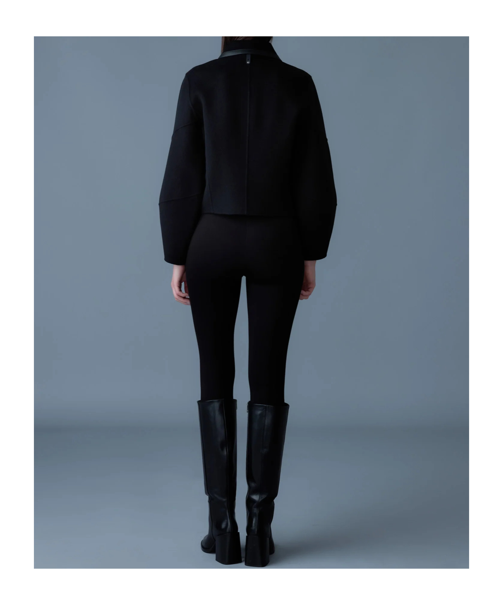 Mackage Solana Double-face Balloon Sleeved Short Jacket In Black