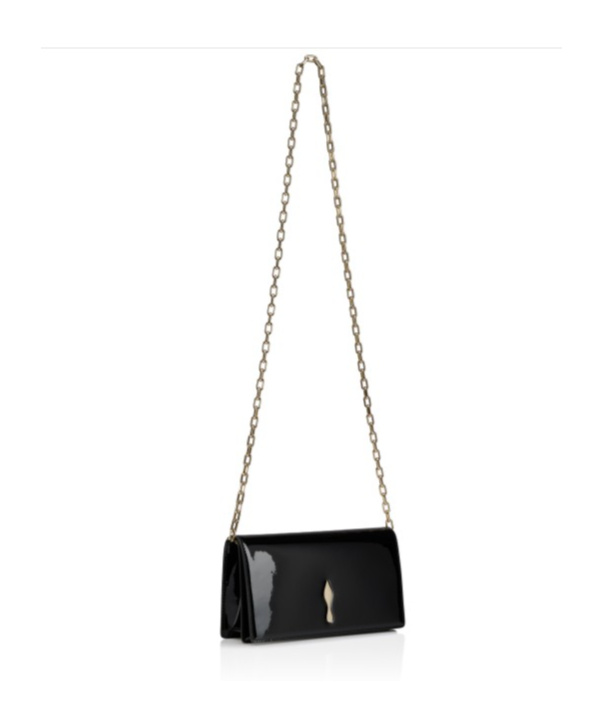 Christian Louboutin Bettina Patent Leather Clutch In Black