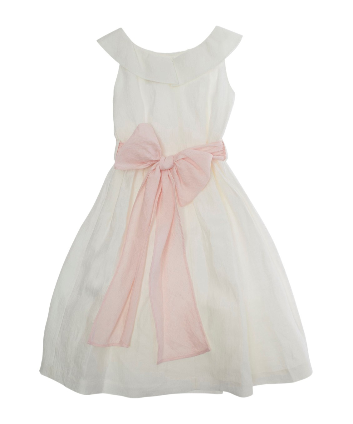 Il Gufo Sleeveless Belt Dress In White