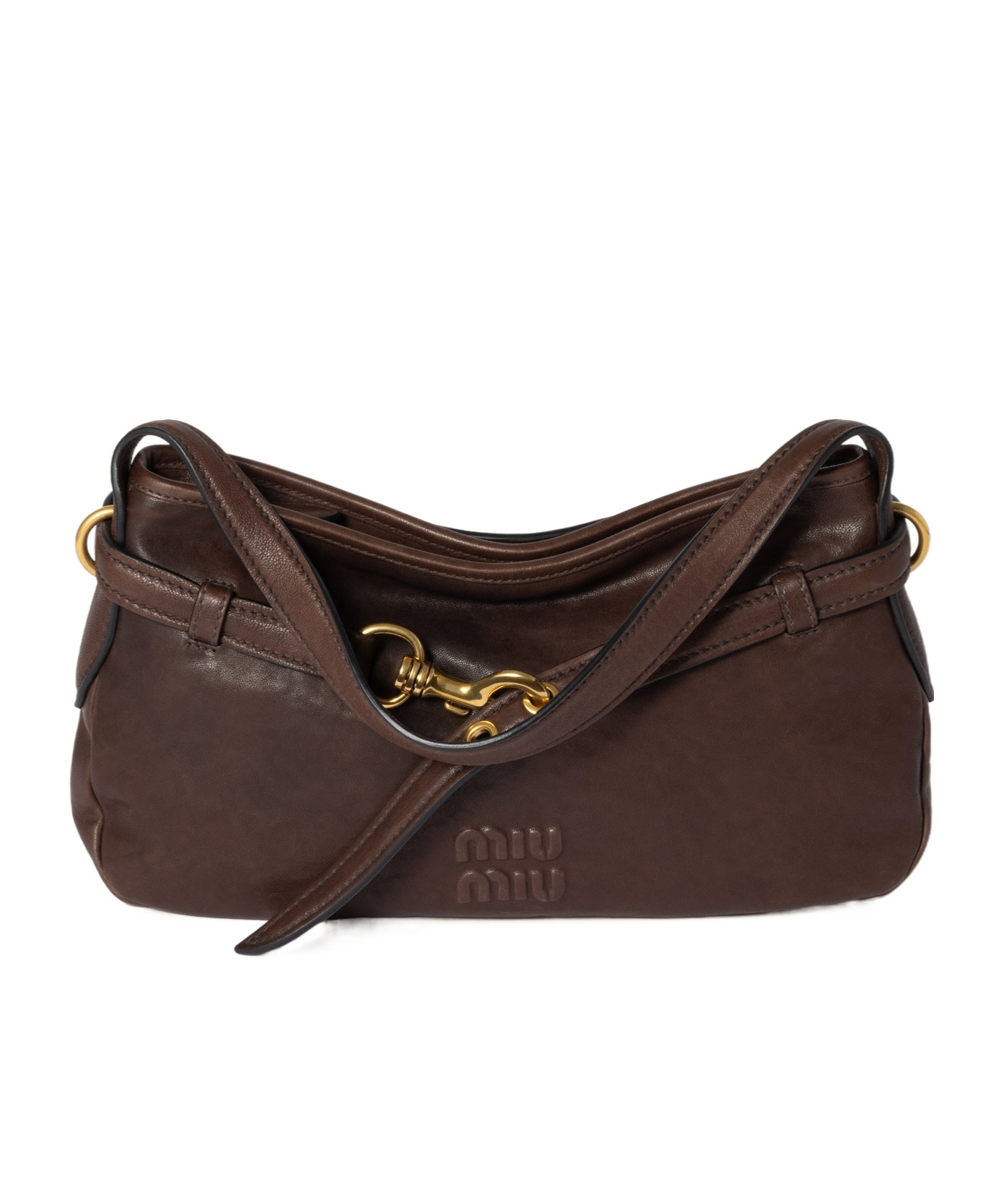Miu Miu Lambskin Leather Shoulder Bag In Briarwood
