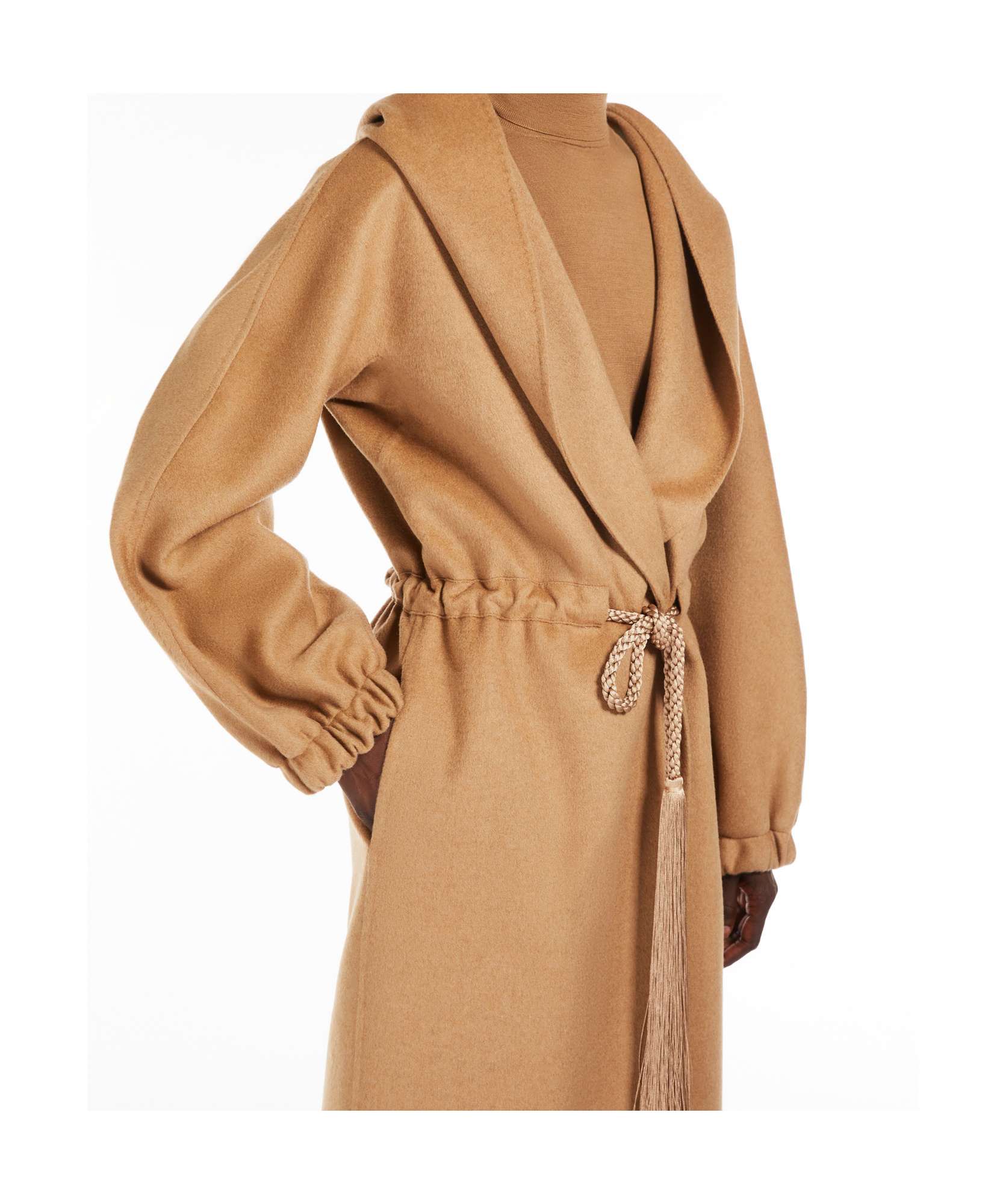 Max Mara Hooded Coat In Nude