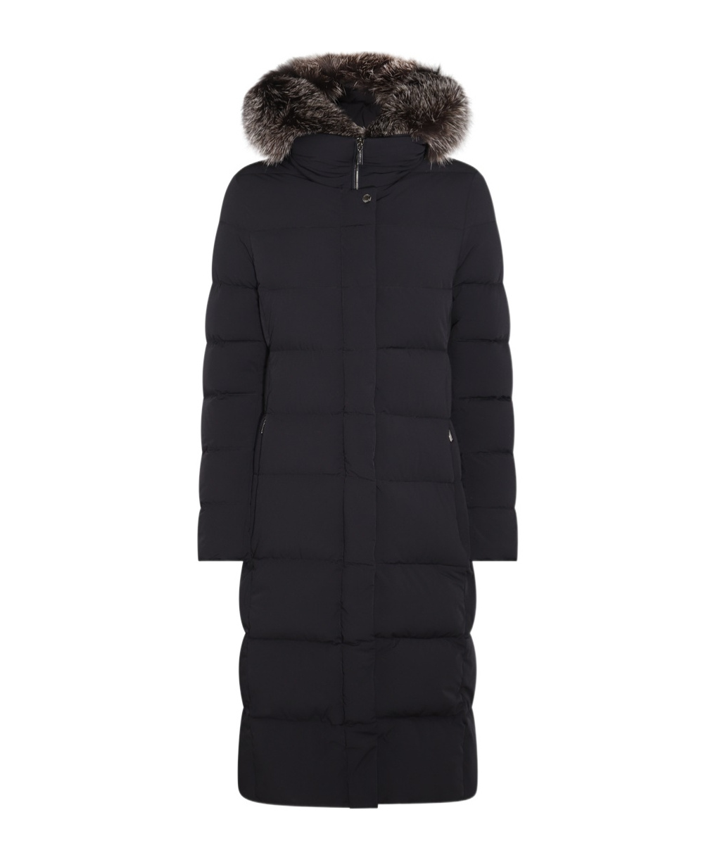 Moorer Dark Blue Puffer Zagara-kn Down Jacket In Black