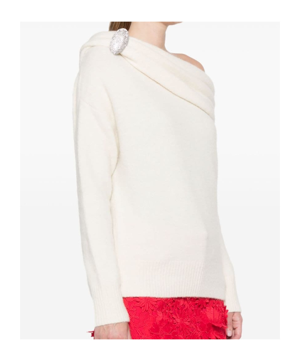 Giuseppe Di Morabito Off-the-shoulder Alpaca-blend Jumper In White