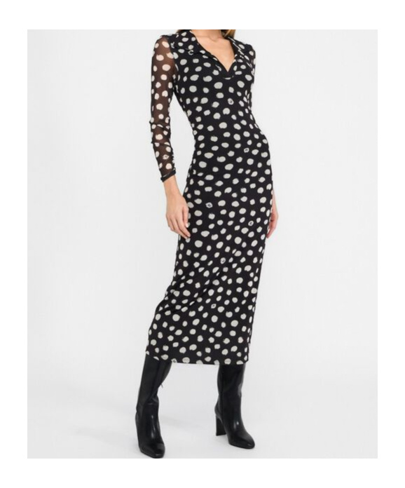 Liu •jo Polka Dot Print Dress In Black