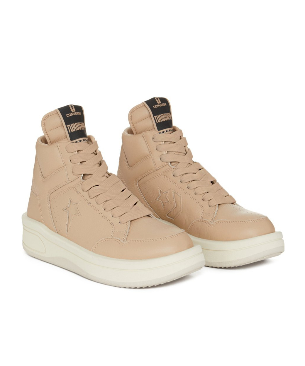 Converse X Drkshdw Turbowpn High-top Sneakers In Calf Leather In Nude