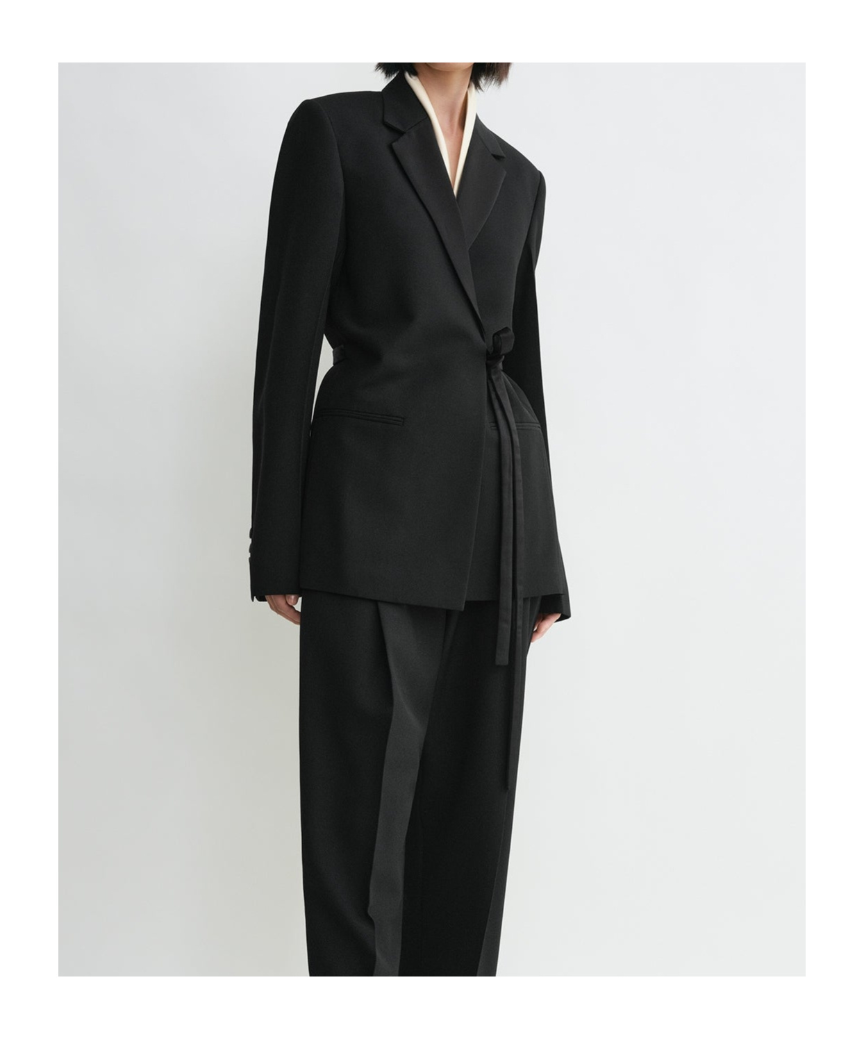 TOTÊME SATIN-LAPELS WRAP BLAZER