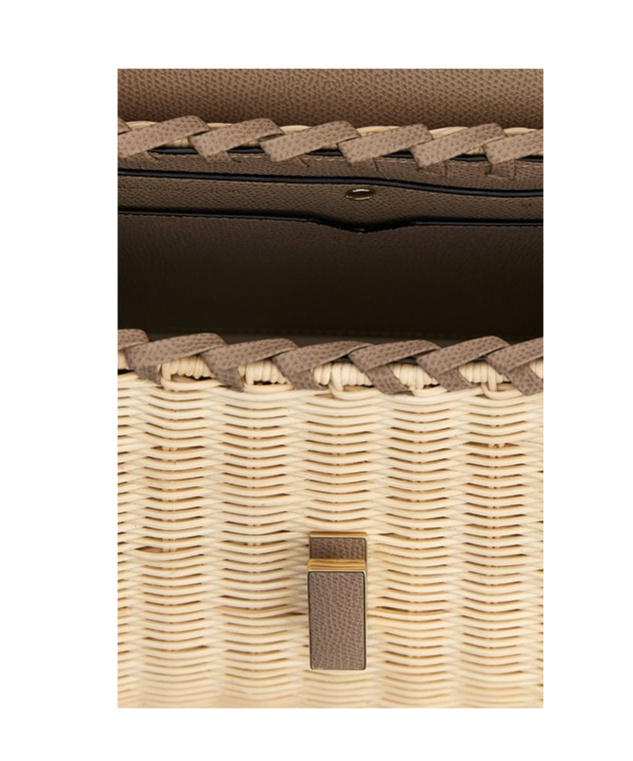 Valextra Medium Handbag Featuring Woven Texture In Brown