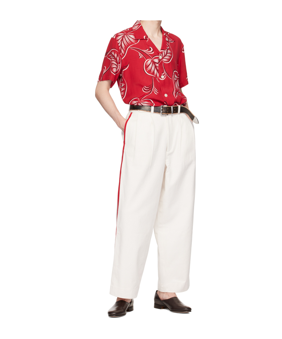 Bode Man Shirt Red Size L Viscose In Red