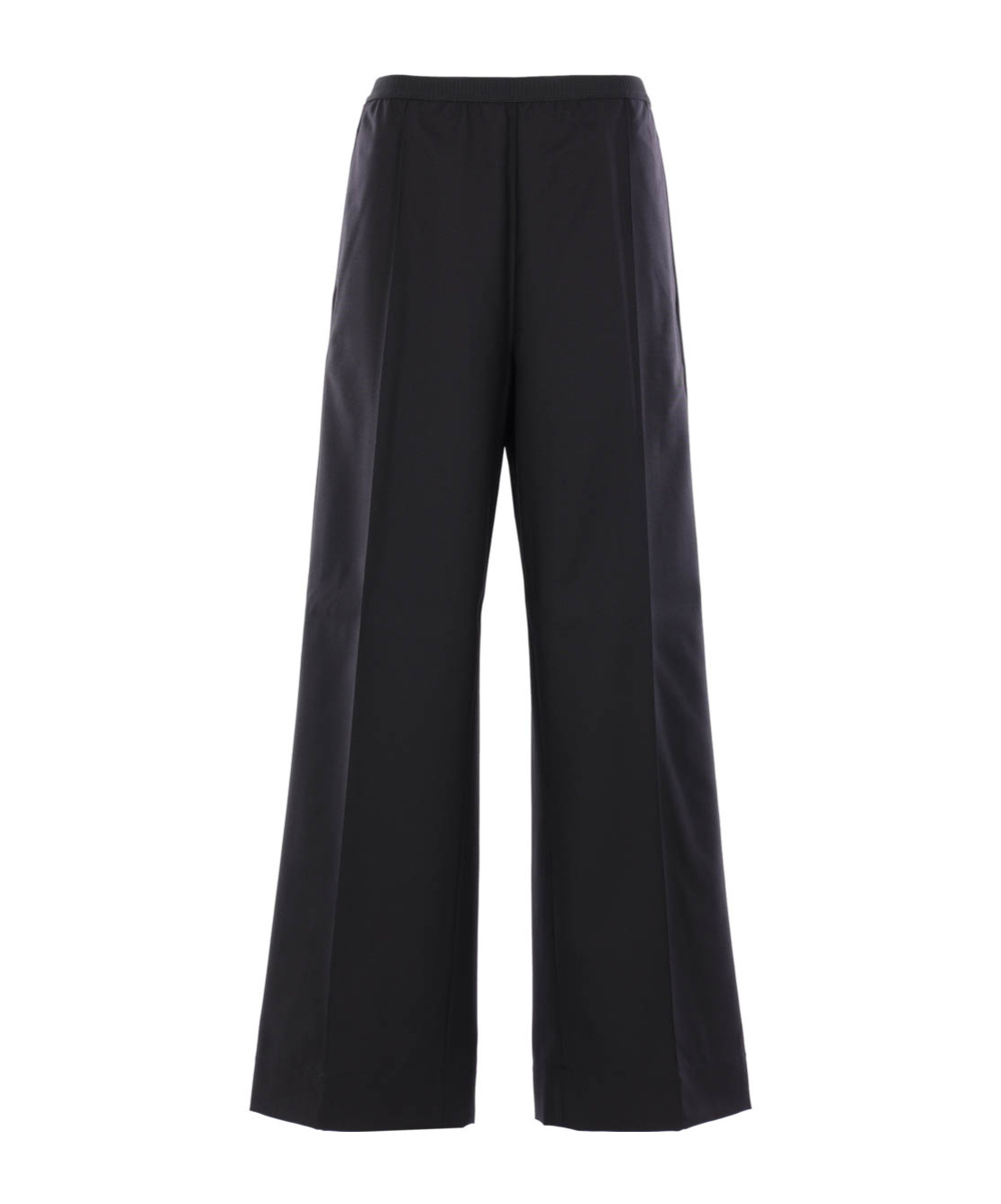 Plan C Elastic-waist Trousers In Black