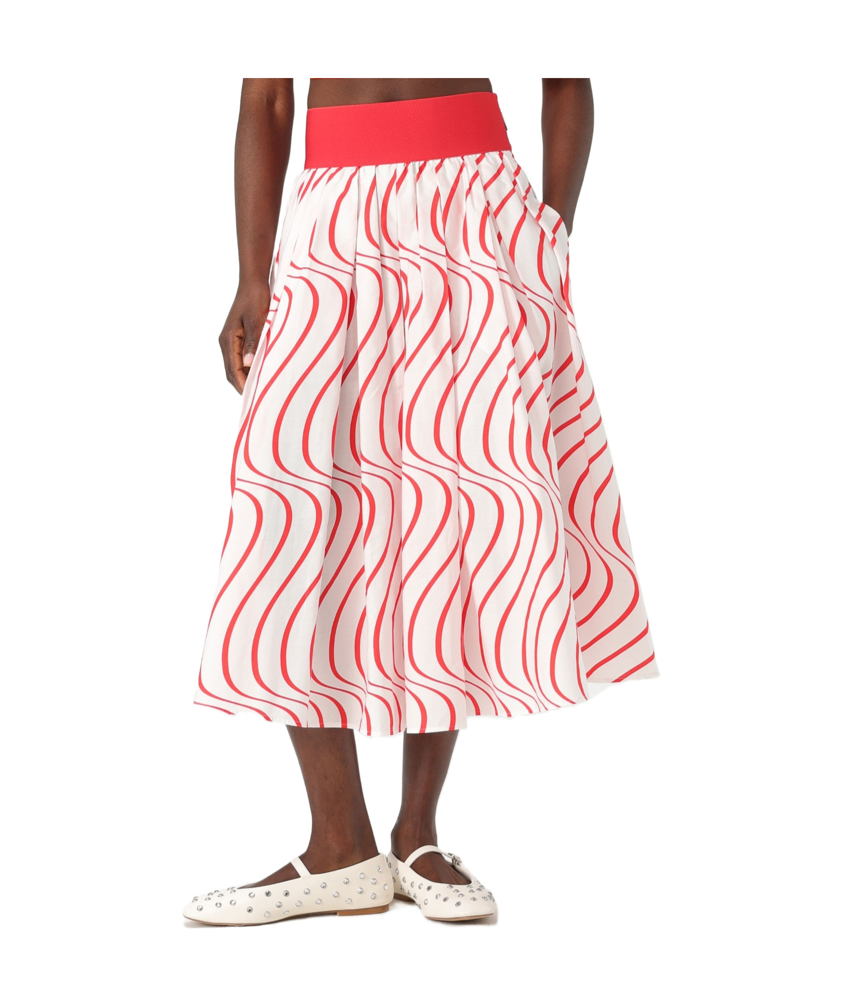 Msgm Printed Pleated Skirt In Multi