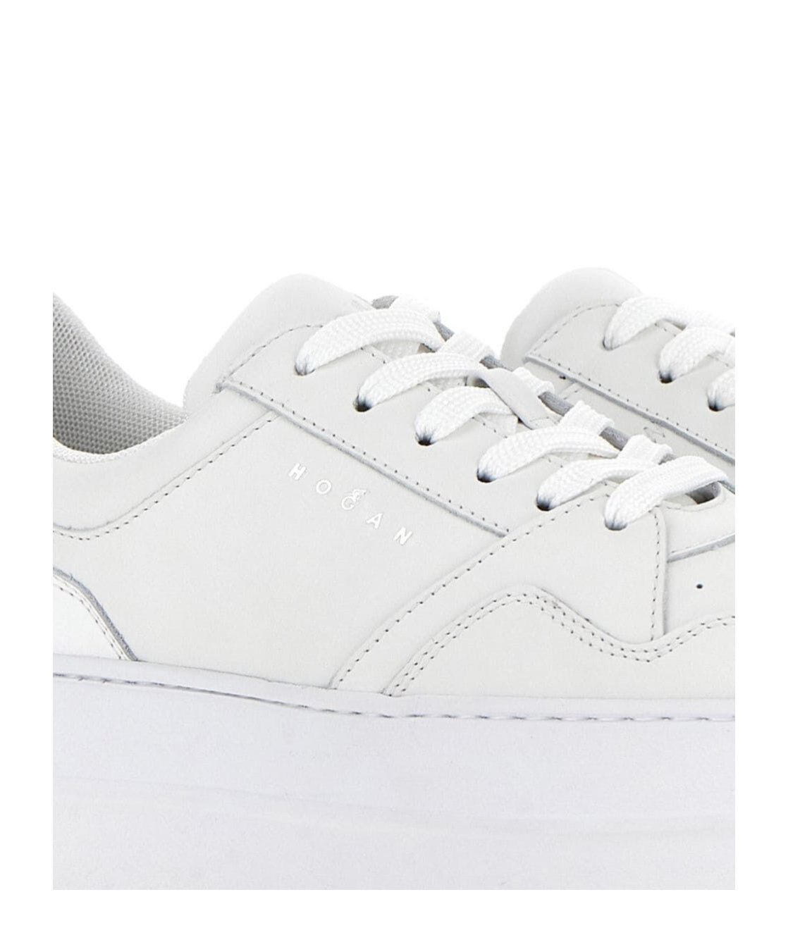 Hogan Skyscraper Platform Sneakers Featuring Perforated Detailing In White