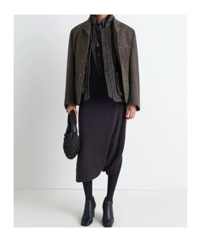 Lemaire Herringbone-pattern Blazer In Brown