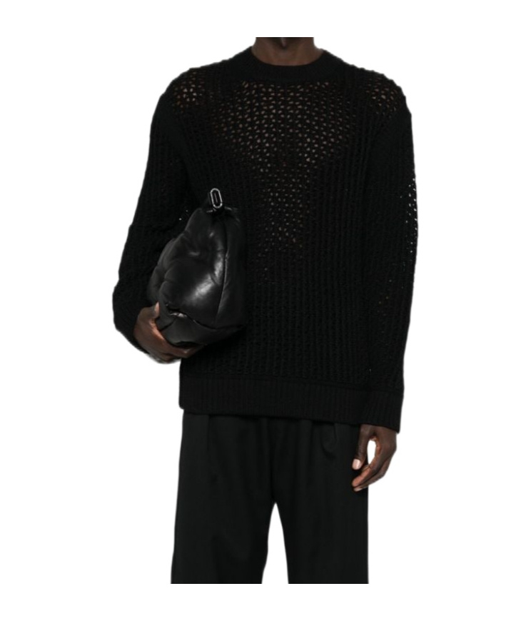 Junya Watanabe Pullover Mit Lochstrickmuster In Black