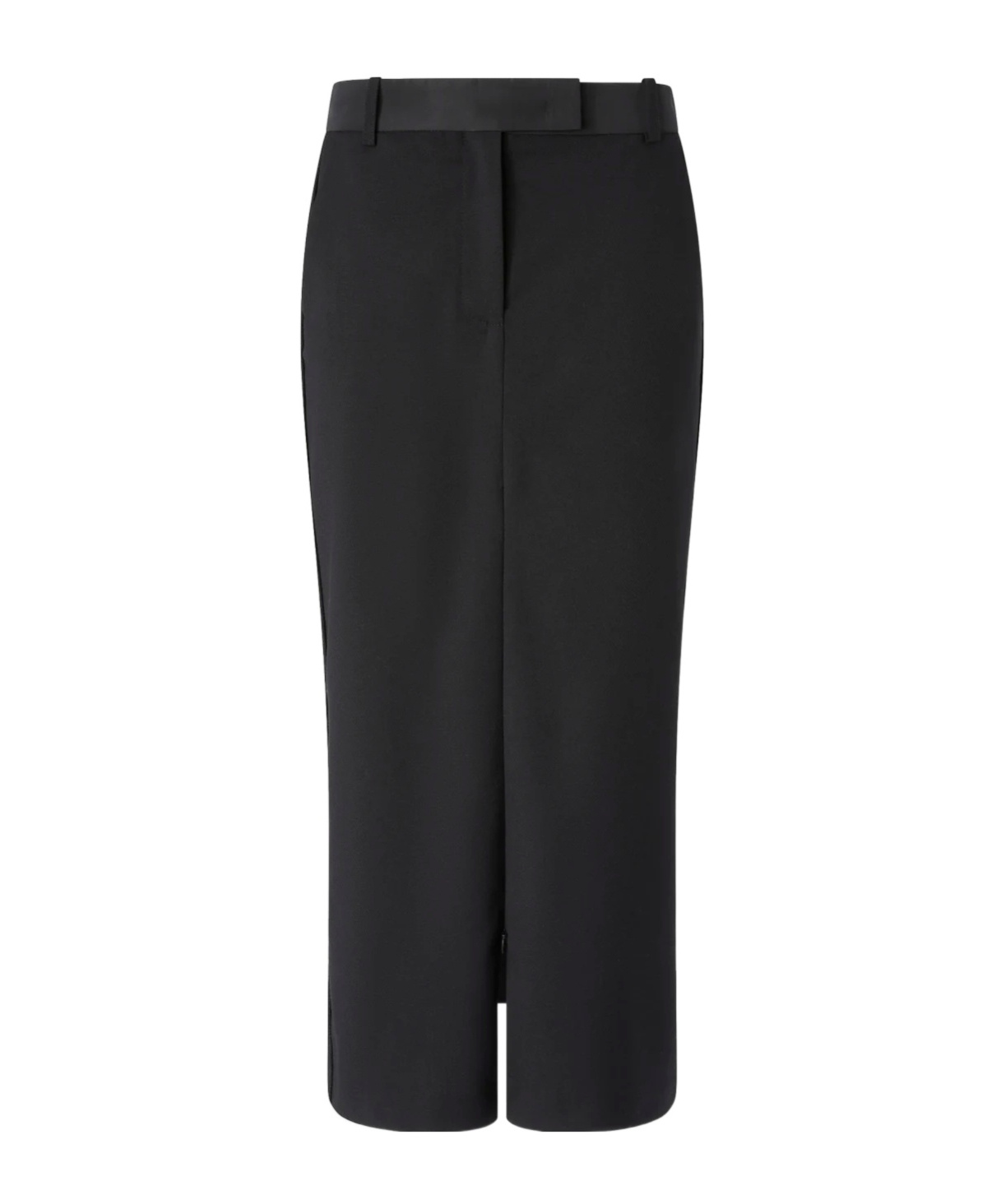 Pinko High-waisted Slit Midi Skirt In Black