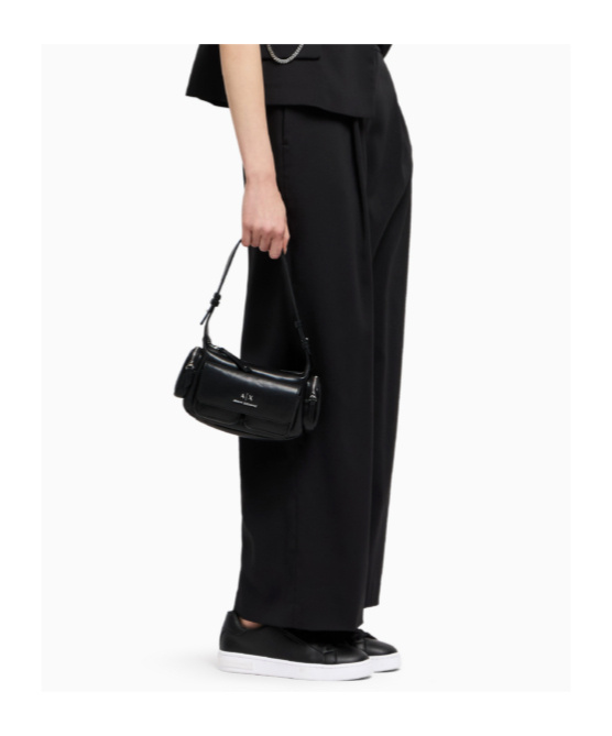 Armani Exchange Belt Loop Track Pants In Black